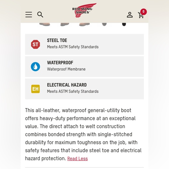 Red Wing Men’s Worx Truss Steel-Toed Waterproof Leather Boots, NEW, Size 11 WW - Picture 10 of 10